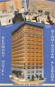 G75/ Birmingham Alabama Postcard Linen Redmont Hotel Building 3View