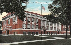 MONROE, MI Michigan  HIGH SCHOOL  Monroe County   c1910's Postcard