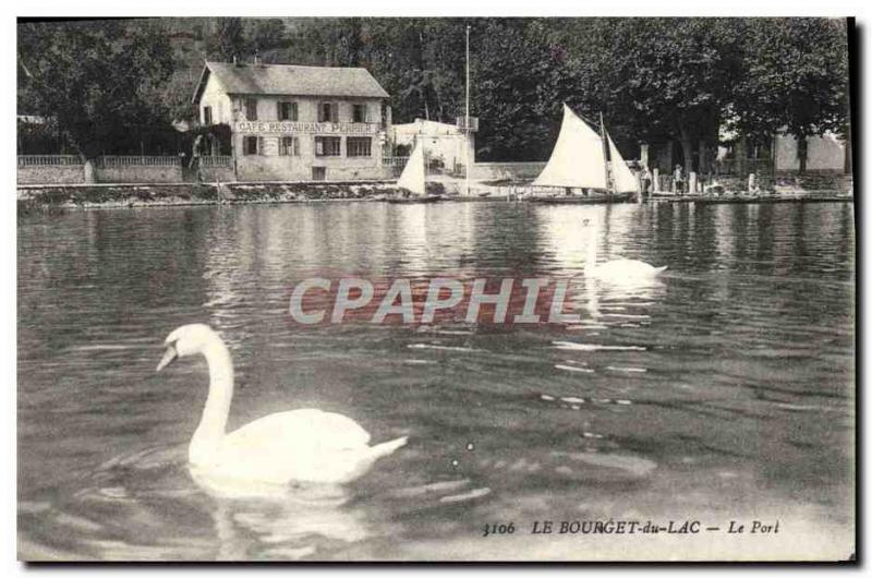 Old Postcard Le Bourget du Lac Swan Cafe Restaurant Perrier