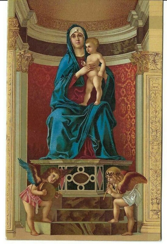 CK-467 Madonna Holding Christ Child on Dias Divided Back Postcard Vibrant Colors