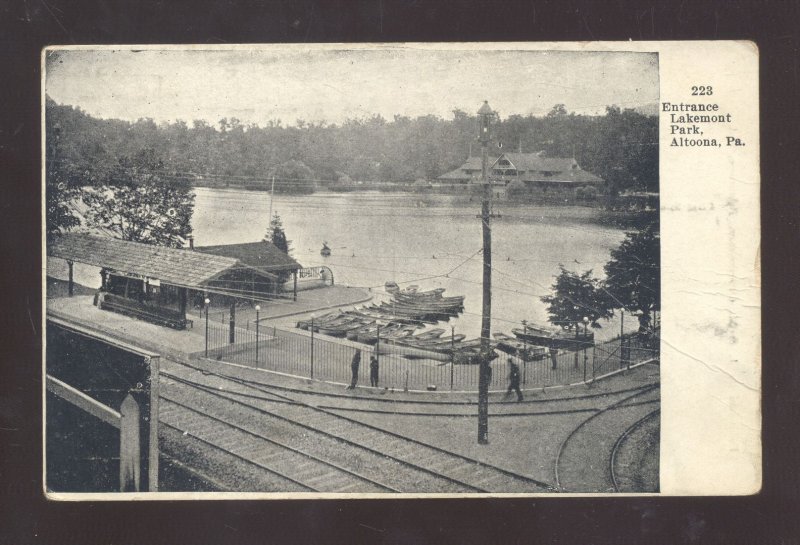 ALTOONA PENNSYLVANIA LAKEMONT PARK RAILROAD STATION VINTAGE POSTCARD PA.