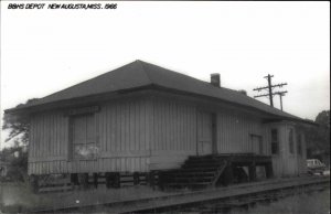 New Augusta MS RR Train Depot Station 1966 Real Photo Postcard