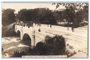 1911 Goat Island Bridge Niagara Falls New York NY RPPC Photo Posted Postcard