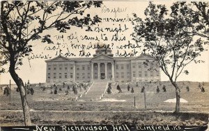 Winfield Kansas 1910 RPPC Real Photo Postcard New Richardson Hall