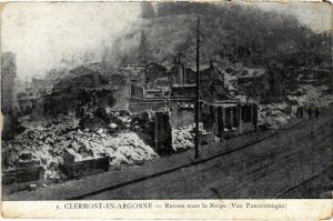 CPA Militaire Clermont-en-Argonne - Ruines sous la Neige (91855)