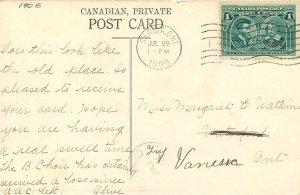 1908 Sarina Canada Along the Docks Private occupation Postcard 25-12327