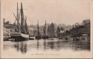 France Pont Aven Vue du Port en AMont Vintage Postcard C182