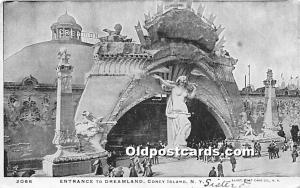 Entrance to Dreamland Coney Island, NY, USA Amusement Park 1905 