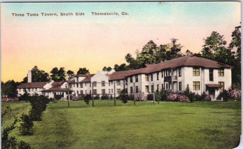 THOMASVILLE, GA Georgia    THREE TOMS TAVERN    c1920s  Handcolored  Postcard