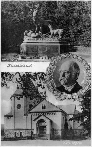 Friedrichsruh Bismarck Hirschgruppe Gruftkapelle Multi-View Royalty Postcard