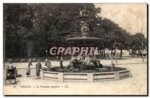 Troyes Old Postcard Fountain Argence