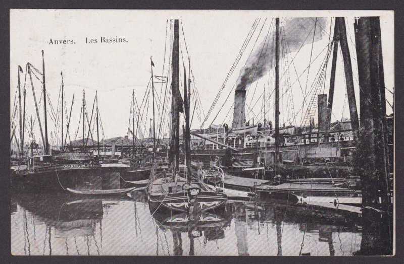 BELGIUM, Vintage postcard, Antwerp, Les Bassins (The ponds)