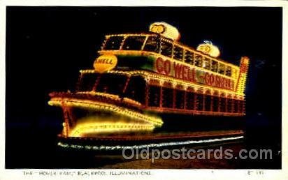 Hovertram, Blackpool Illuminations Ferry Boat Postal Used Unknown crease righ...
