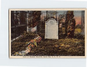 Postcard Grave of Theodore Roosevelt Long Island Oyster Bay New York USA