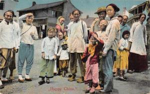 China Street Scene People Children Antique Postcard J74423