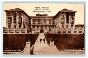 1912 Hotel Virginia Long Beach California CA Overlooking Ocean Postcard 