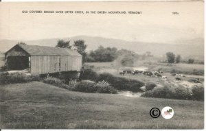 Old Covered Bridge Over Otter Creek In the Green Mountains, Vermont Vintage