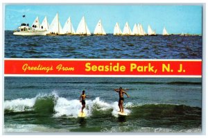 c1950's Greetings From Seaside Park Multiview New Jersey Correspondence Postcard