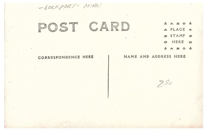 RPPC Postcard Ship On the Water Lockport Minnesota MN