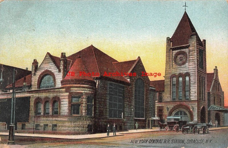 NY, Syracuse, New York, NY Central Railroad Station, Clock Tower, Rotograph