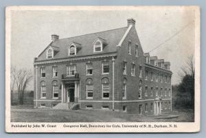 DURHAM NH UNIVERSITY GONGREVE HALL ANTIQUE POSTCARD