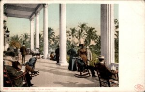 Miami FL Royal Palm Hotel Veranada DETROIT PUBLISHING 1900s-20s Vintage Postcard