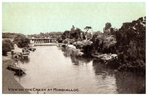 View On The Creek At Mordialloc Australia Black And White Postcard