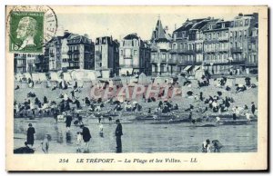 Old Postcard The Treport Beach and Villas