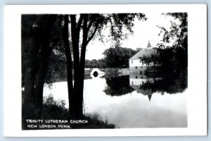 New London Minnesota MN Postcard RPPC Photo Trinity Lutheran Church 1958 Vintage