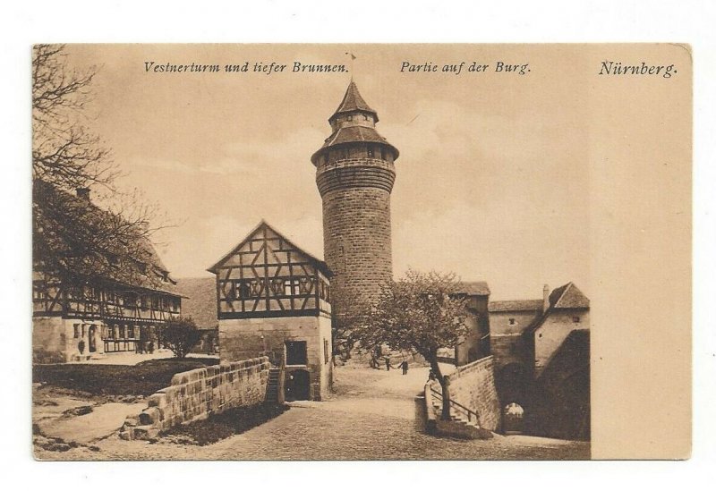 Postcard Vestnerturm und tiefer Brunnen Nurnberg Standard View Card 