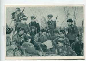 429196 WWII Blockade of Leningrad Partisans on a halt 1943 year postcard