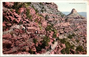 Vtg Arizona AZ The Zigzags Bright Angel Trail Grand Canyon 1910s Postcard