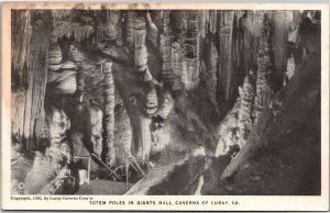 Postcard VA Caverns of Luray Totel Poles in Giants Hall