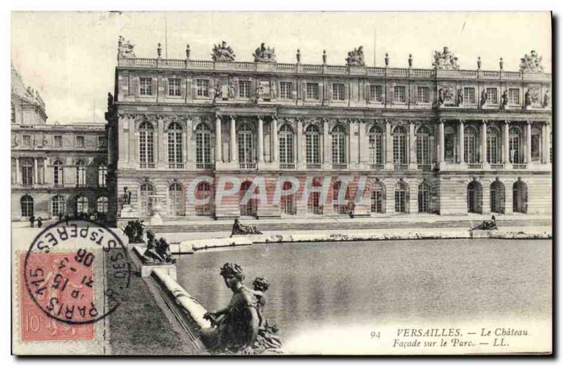 Old Postcard Versailles Chateau Facade On The Park