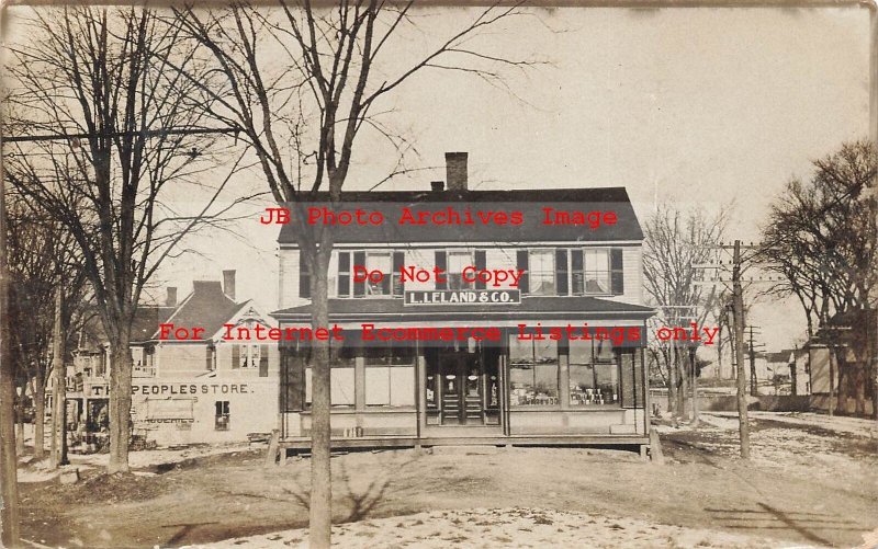 MA, Baldwinville, Massachusetts, RPPC, Leland & Company Store, 1909 PM, Photo