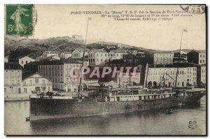 Postcard Old Boat Port Vendres La Marsa TSF Port Vendres service in Algiers