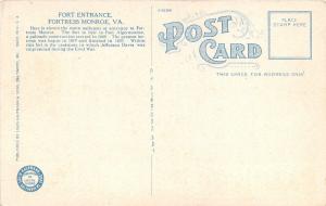 Fortress Monroe Virginia~Fort Entrance~People Walking on Wooden Bridge~1920s PC