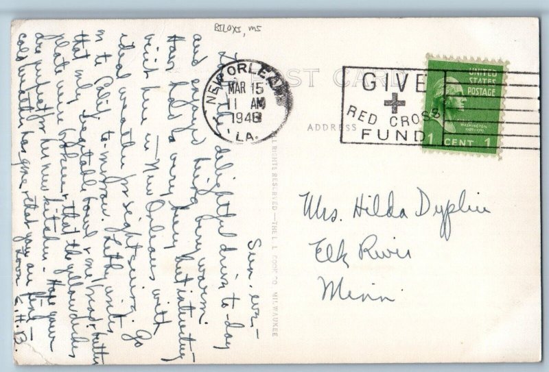 Edgewater Gulf Hotel Edgewater Park Miss Midway Gulfport Biloxi MS RPPC Postcard