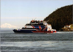 The Victoria Clipper III with Mount Baker and Lime Kiln Park Postcard PC526