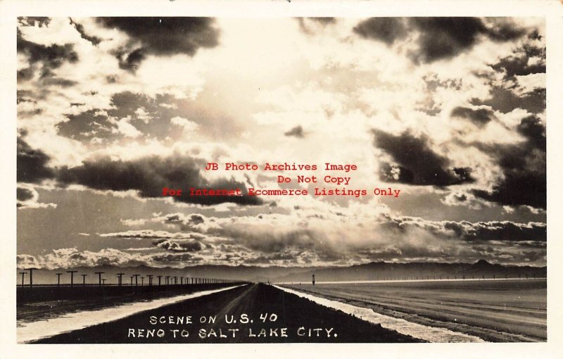 NV, Nevada, RPPC, Highway 40 Between Reno & Salt Lake City, Photo