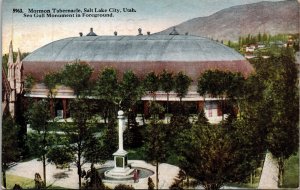 Mormon Tabernacle Salt Lake City Utah UT Sea Gull Monument Postcard VTG UNP  