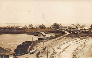 Biddeford Fortunes Rocks ME Aerial Type View of Street Homes Real Photo Postcard