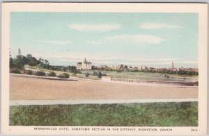 Bessborough Hotel and Downtown Saskatoon Saskatchewan Vintage Postcard H75