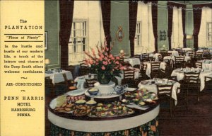 Harrisburg PA The Plantation Penn Harris Hotel 1930-50s Vintage Postcard