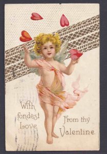 1913 WITH FONDEST LOVE FROM THY VALENTINE, VINCENNES IND