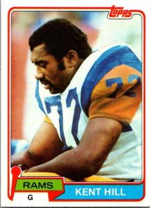 1981 Topps Football Card Kent Hill Los Angeles Rams sk10407