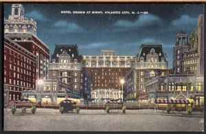 32120) New Jersey ATLANTIC CITY Hotel Dennis at Night - LINEN