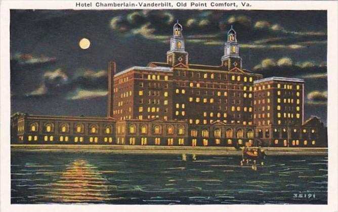 Virginia Old Point Comfort Hotel Chamberlain-Vanderbilt At Night