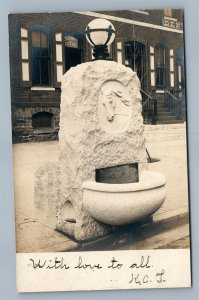 FLEMINGTON NJ THE FOUNTAIN ANTIQUE REAL PHOTO POSTCARD RPPC