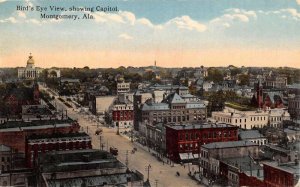 Montgomery Alabama Birds Eye View to Capitol Vintage Postcard AA110467